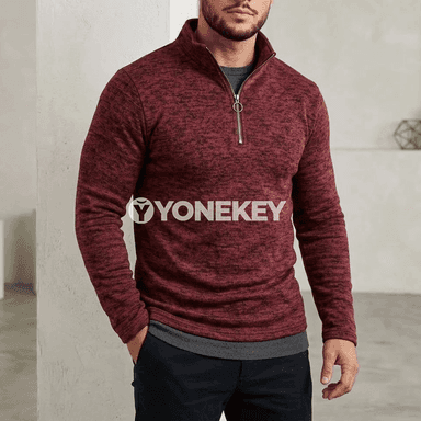 Erkekler üçin ýyly stend-gullukly zipli swetşot jaket