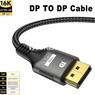 DP 2.1 16K kabel, 80 Gbps, 8K 120 Hz / 4K 240 Hz