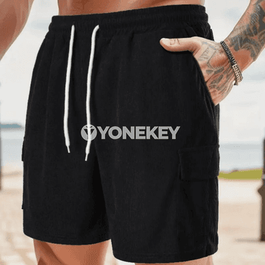 Erkekler üçin korduroý tomus şortikleri, köp jübili rahat model