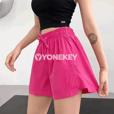 Aýal-gyzlar üçin ýokary belli sport şorty, 2-in-1 ýeňil model