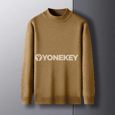 Erkekler üçin ýyly mock neck örme switer, güýz-gyş üçin
