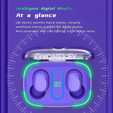Y90 TWS simsiz Bluetooth 5.3 gulaklyklary, sport üçin mikrofonly stereo model