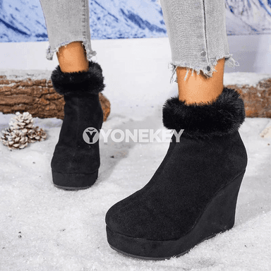 Zenanlar üçin gyş etikleri, platformaly, fermuarly, ýyly içlikli