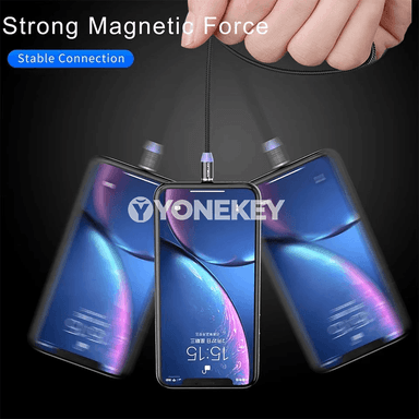 NNBILI LED magnit USB kabeli, Type C / Micro USB çalt zarýad