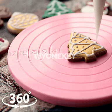 Plastik tort pöwrüli stoly, fondant we desertler üçin mini aýlanýan platforma