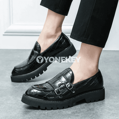 Erkekler üçin platforma loafers köwüşler, ofis we gündelik üçin klassiki stil