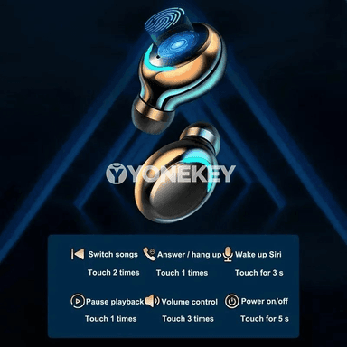 F9 Bluetooth 9D Sport Nauşnikler, Su Geçirmeýän, Mikrofonly, TWS