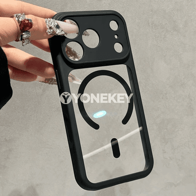 iPhone üçin magnitli açyk silikon gapak, Pro Max/Plus laýyk