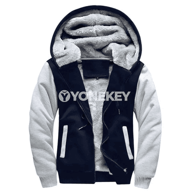 Gyş üçin ýyly erkekleriň fleece kapýuşonly zipli jaketi, 5XL çenli
