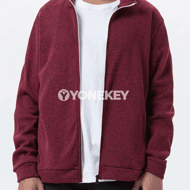 Erkekler üçin ýyly fleece stend yakaly zipli kurtka