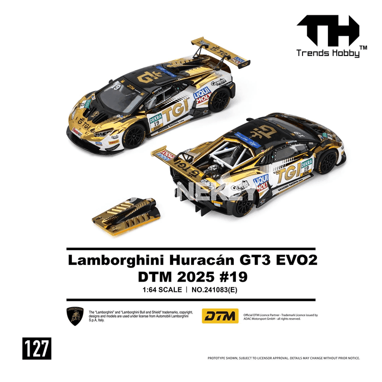 Lamborghini Huracan GT3 EVO2 1:64 metal poyga modeli, kolleksiýa üçin