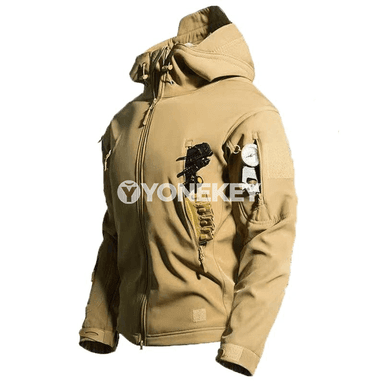 Erkekler üçin gyş-güýz fleýz kapşonly jaket, ýyly we amatly