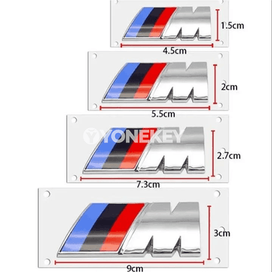 BMW M emblemli kuzow stikeri, arka bagaj ýazgysy — 5.5/4.5/9/7.3 sm