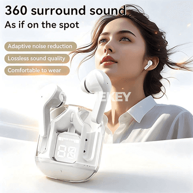 Bluetooth 5.3 TWS gulak içi nauşnik, LED displeýli, uzyn batareýaly
