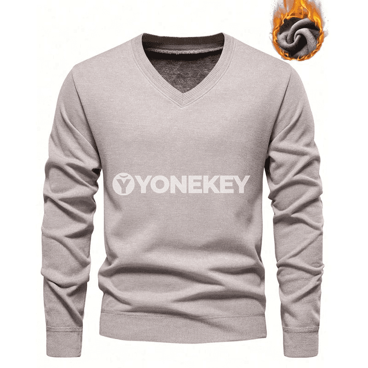 Erkekler üçin V- boýun dokalan switer, klassik fit, S-XXL