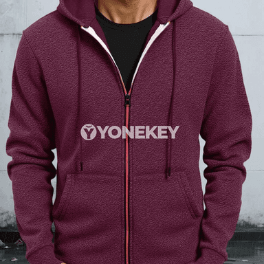 Erkekler üçin kapýuşonly ýyly sweatshirt-kurtka, jübili we zipli