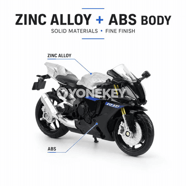 Yamaha YZF-R1M 1:18 metal model motosikl - kolleksiýa we sowgat