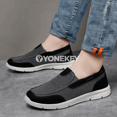 Erkekler üçin tomus ýeňil kanwa köwüşler, rahat slip-on krasowka