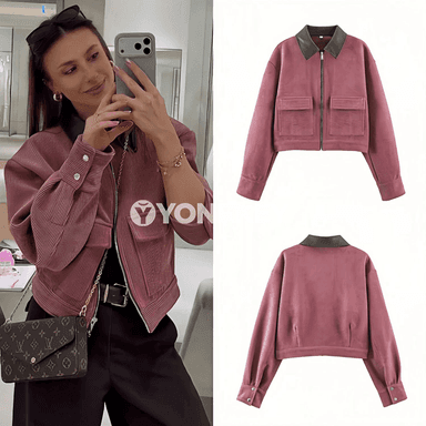 Zenanlar üçin ýaz- güýz ýeňil jaket, uzyn ýeňli, döwrebap we amatly