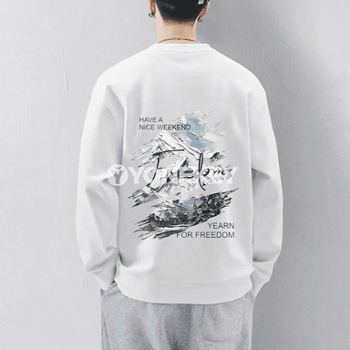 Erkekler üçin agyr pagta sweatshirt, ýaz-güýz üçin giň kesimli