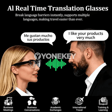 GUHUAVMI 4K akylly äýnekler, AI terjime, jaň we ýazgyly