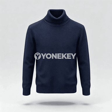 Erkekler üçin ýyly beýik boýunly trikotaž switer, gündelik stil