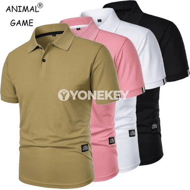 Erkekler üçin ýeňil, gysga ýeňli polo köýnek