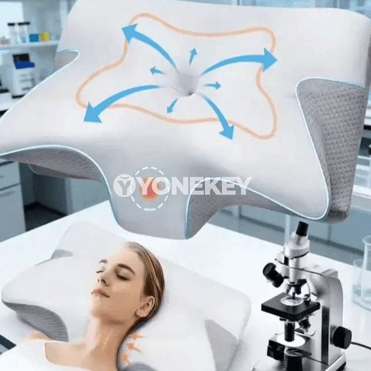 Boýun üçin ergonomik ýatyk ýassyk, memory foam, çal reňkli