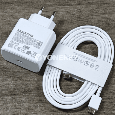 Samsung üçin 45W çalt zarýad beriji adapter, Type-C kabel bilen