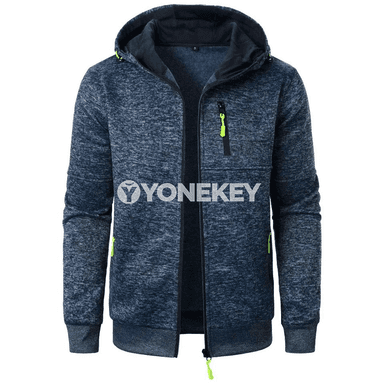 Erkekler üçin kapýuşonly sport kardigan jaket