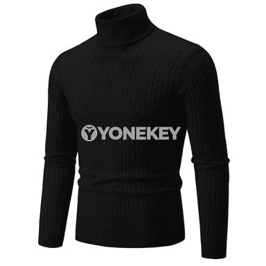Erkekler üçin ýyly beýik ýakaly örme switer