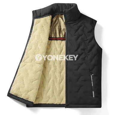 Erkekler üçin ýyly ýele garşy ýeňsiz cashmere jilet, gyş üçin