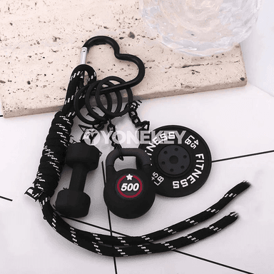 Aýal-gyzlar üçin 3D dambbell görnüşli fitnes açar asmasy