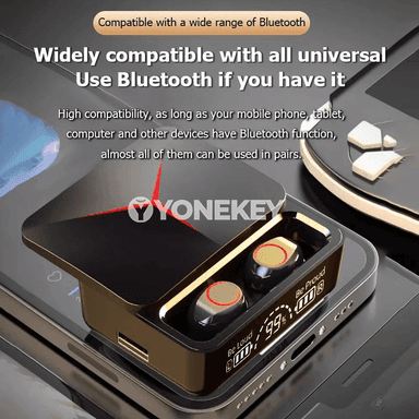 M90 Bluetooth 5.3 TWS sport gulak içi nauşnik, zarýad gaply