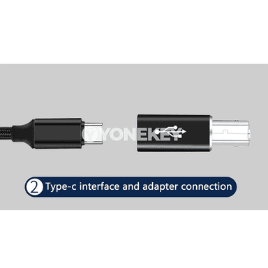 USB B erkekden Type-C aýala adapter, printer we skaner üçin