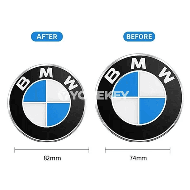 BMW ulagyon belgisi 74/82 mm – kapot we bagaj üçin emblem