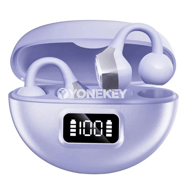 S19 Bluetooth simsiz nauşnikler, LED görkeziji we mikrofonly