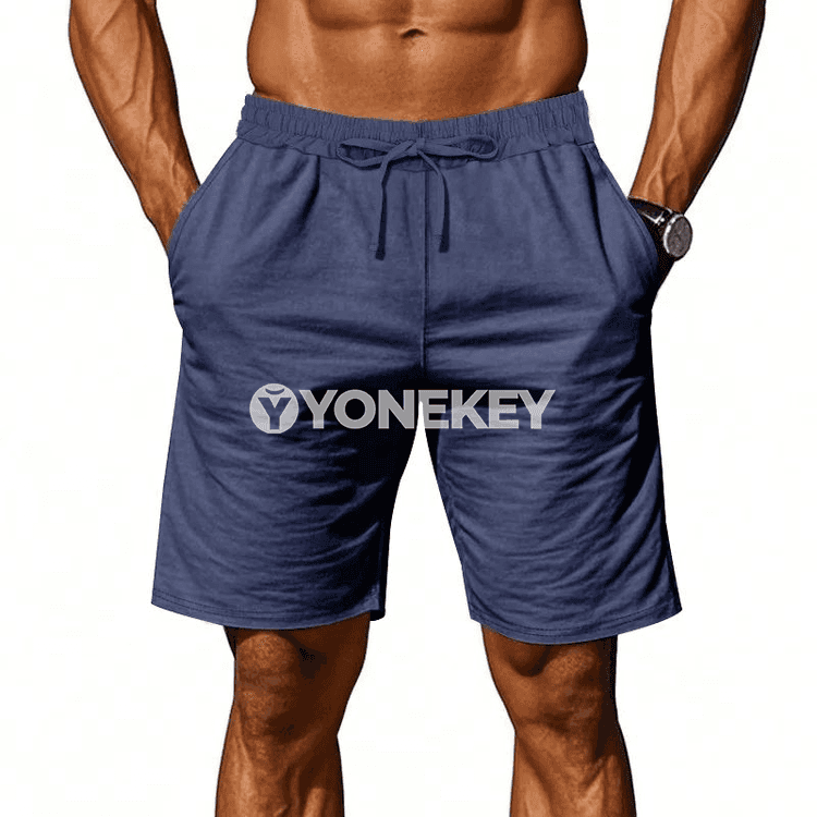 Erkekler üçin ýeňil ýaz şortikleri, giň kesimli, dem alýan, boýunbasyjy ýazlyk model