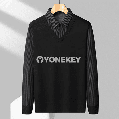 Erkekler üçin ýyly trikotaž polo köýnek, zolakly, ýaz-güz üçin
