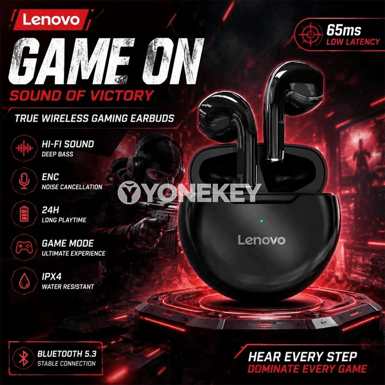 Lenovo HT38 simsiz Bluetooth sport nauşnikler, TWS, güýçli bas