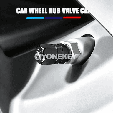 BMW tigir şina klapan kapagy, alýumin emblema bilen