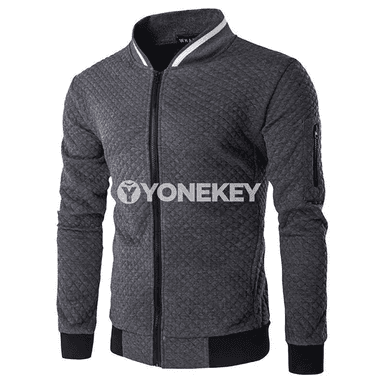 Erkekler üçin kapşonly zipperli ýeňil switer-jaket