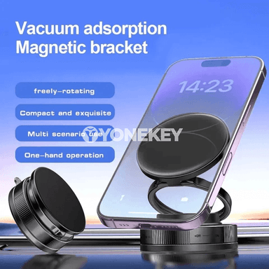 Awtoulag üçin magnitli telefon goýujy, vakuumly, 360° bukulýan
