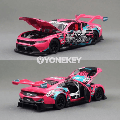 Ford Mustang GT3 1:24 metal awtoulag modeli, sesli-ýagtyly