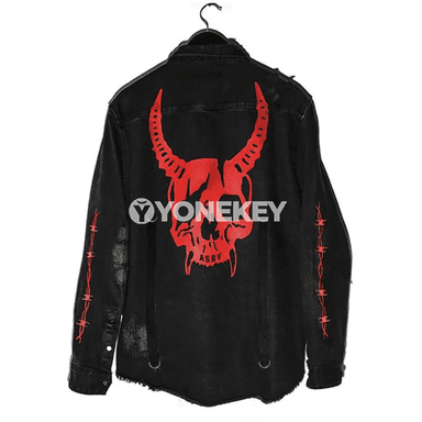 Erkekler üçin Harajuku stilde ýaz-güýz denim jacket, döwrebap eşik