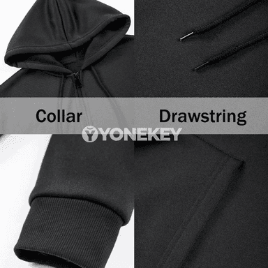 Erkekler üçin ýyly kapýuşonly zipli hudi, içi fleece
