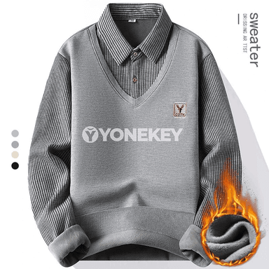 Erkekler üçin polo boýunly ýyly sviter, güýz-gyş üçin rahat model