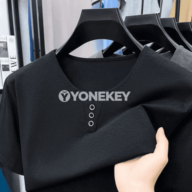Erkekler üçin ýeňil, dem alýan slim fit henli futbolka