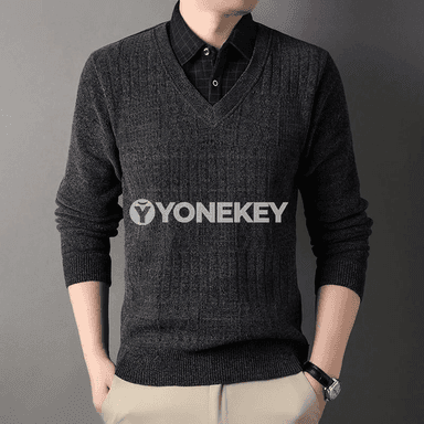 Gyşky erkekler üçin ýyly fleece switer, ýokary boýunly, uzyn ýeňli