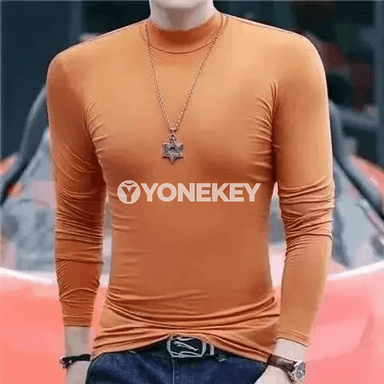 Erkekler üçin ýyly turtleneck futbolka, güýz-gyş, uzyn ýeňli
